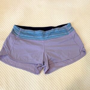 Lululemon Purple Shorts with Blue Waistband